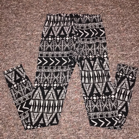 See You Monday black and white silk leggings L - Picture 2 of 2